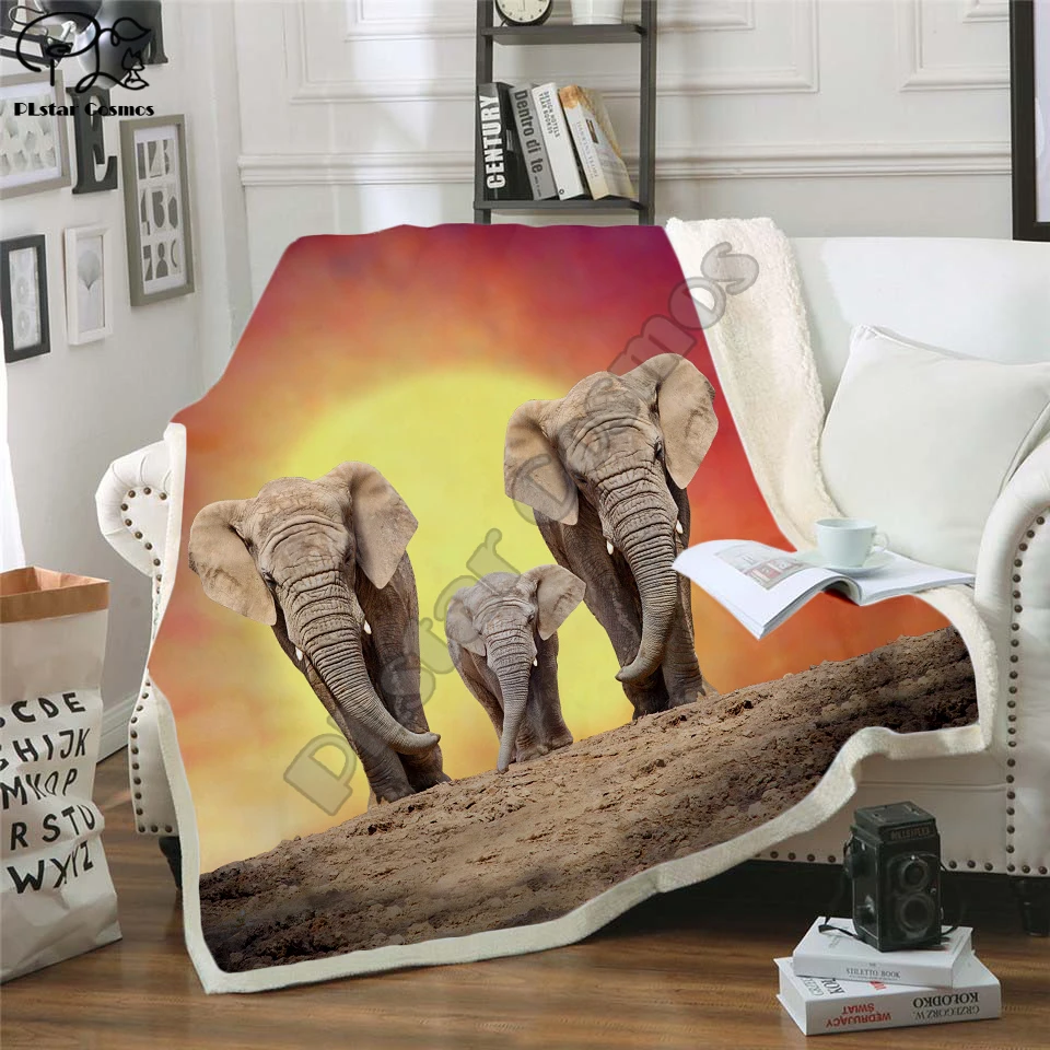 

Fashion Bedding Outlet 3D Elephant Blanket Sherpa Blanket Plush Velvet Warm Sheet Cartoon Office Nap Blanket Style-002