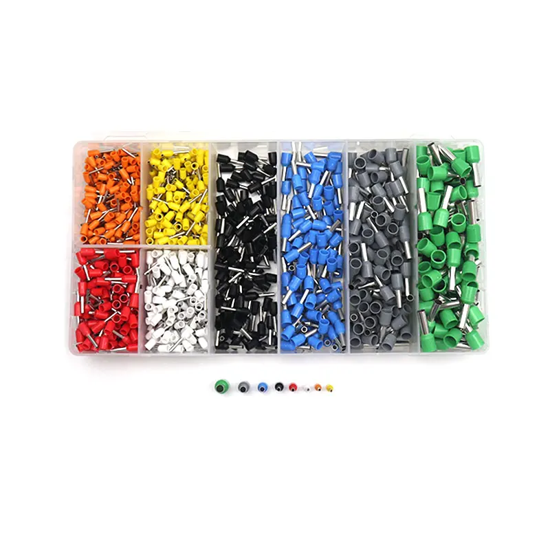 1200pcs Assortment Ferrule Wire Copper Crimp Connector Wire Terminals Kit Wire Connector Kit Insulated Cord Pin End Terminal AWG