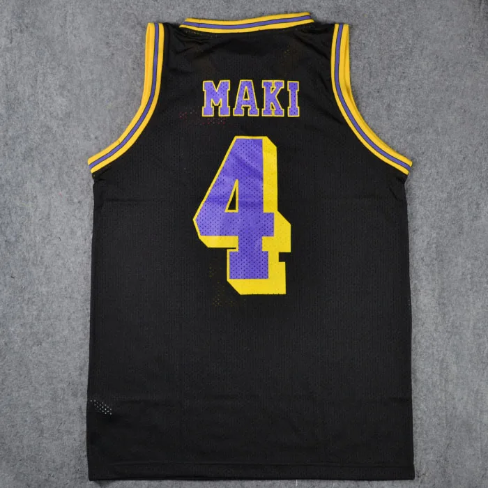 

Anime Kainan Point Guard #4 SHINICHI MAKI Cosplay Guest Black Basketball Jersey Tops Shirts Sports Wear Team Uniform