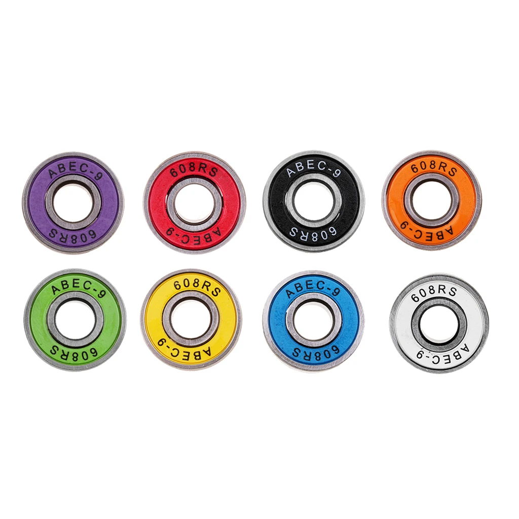 

8 pcs 608-RS Skateboard Bearing Rolling Bearings Abec-9 Bearing For Skateboards Longboards Roller Skates Wheel Bearings