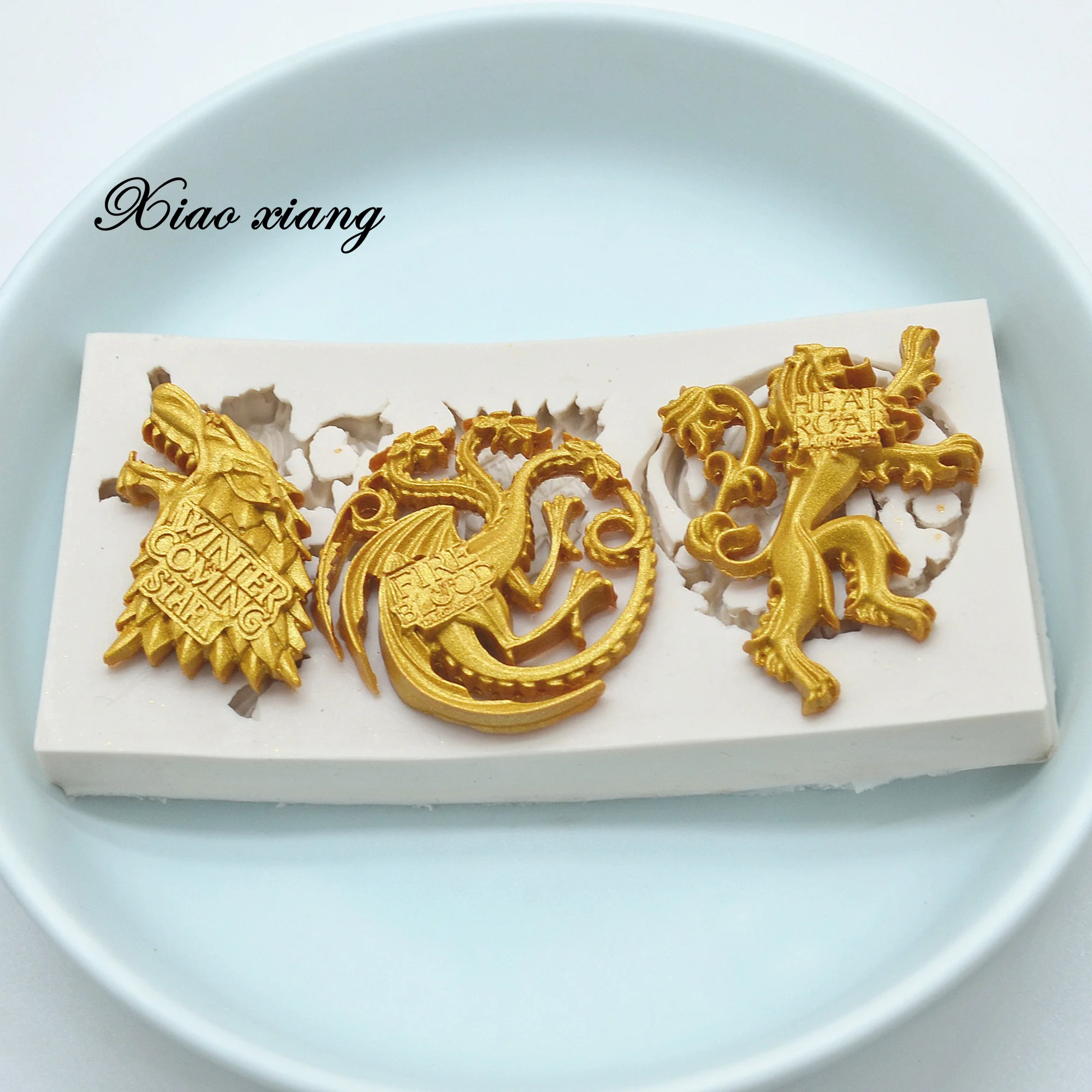 3D Dragon Lion And Wolf Silicone Cake Molds For Baking Family Emblem Fondant Chocolate Mould Cake Decorating Tools Bakeware