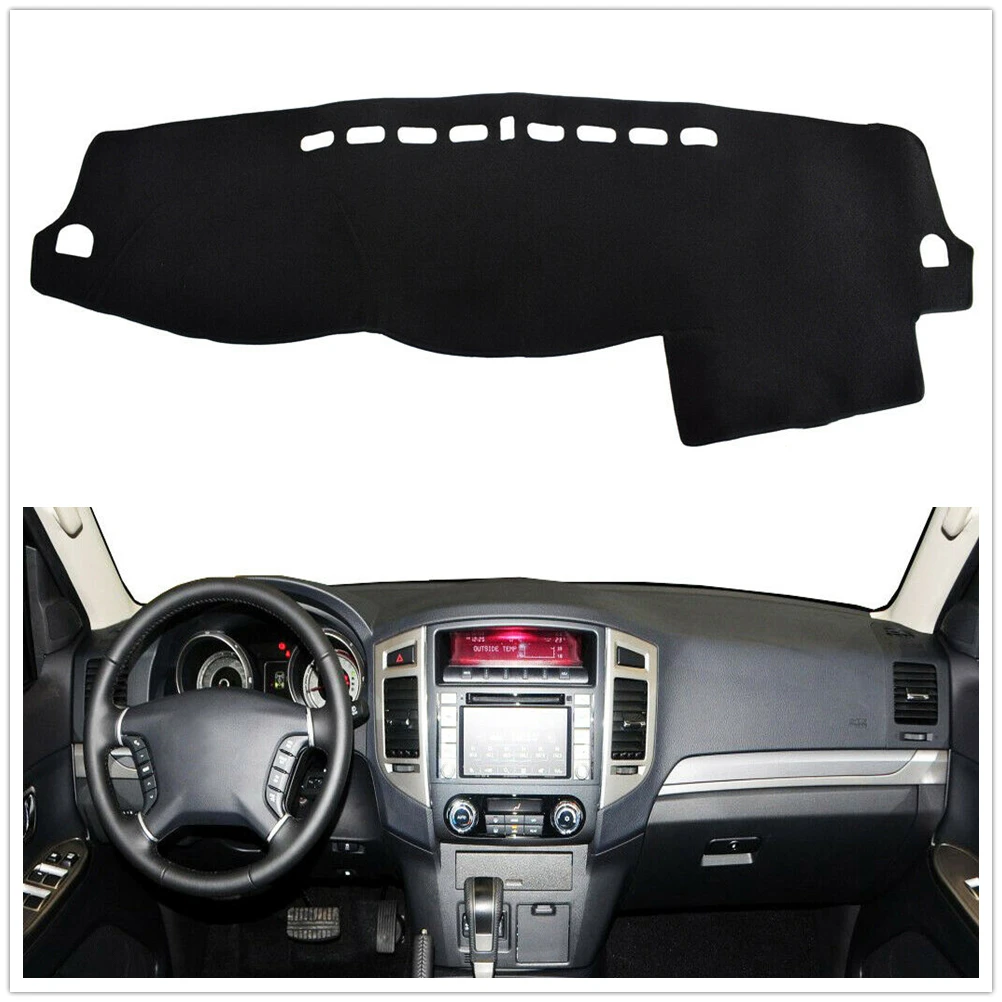 

For Mitsubishi Pajero 2007-2017 Black Front Dashboard Cover Carpet Car Dash Board Heat Proof Mat Anti-Sun Shield Pad Shade Strip