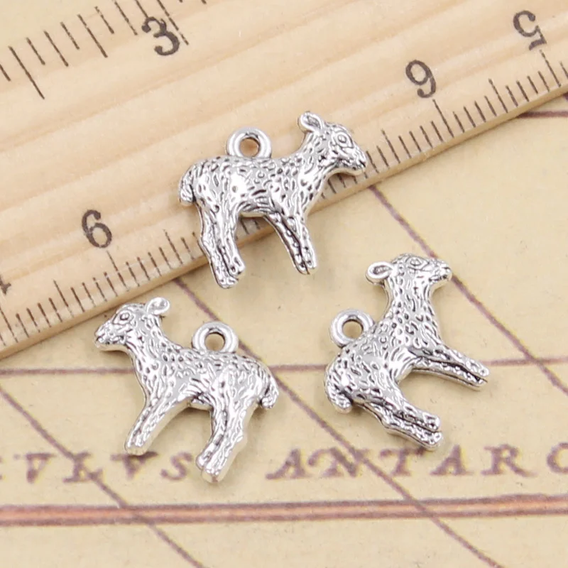 20pcs Charms Animal Sheep Mutton 14x16mm Tibetan Silver Color Pendants Antique Jewelry Making DIY Handmade Craft