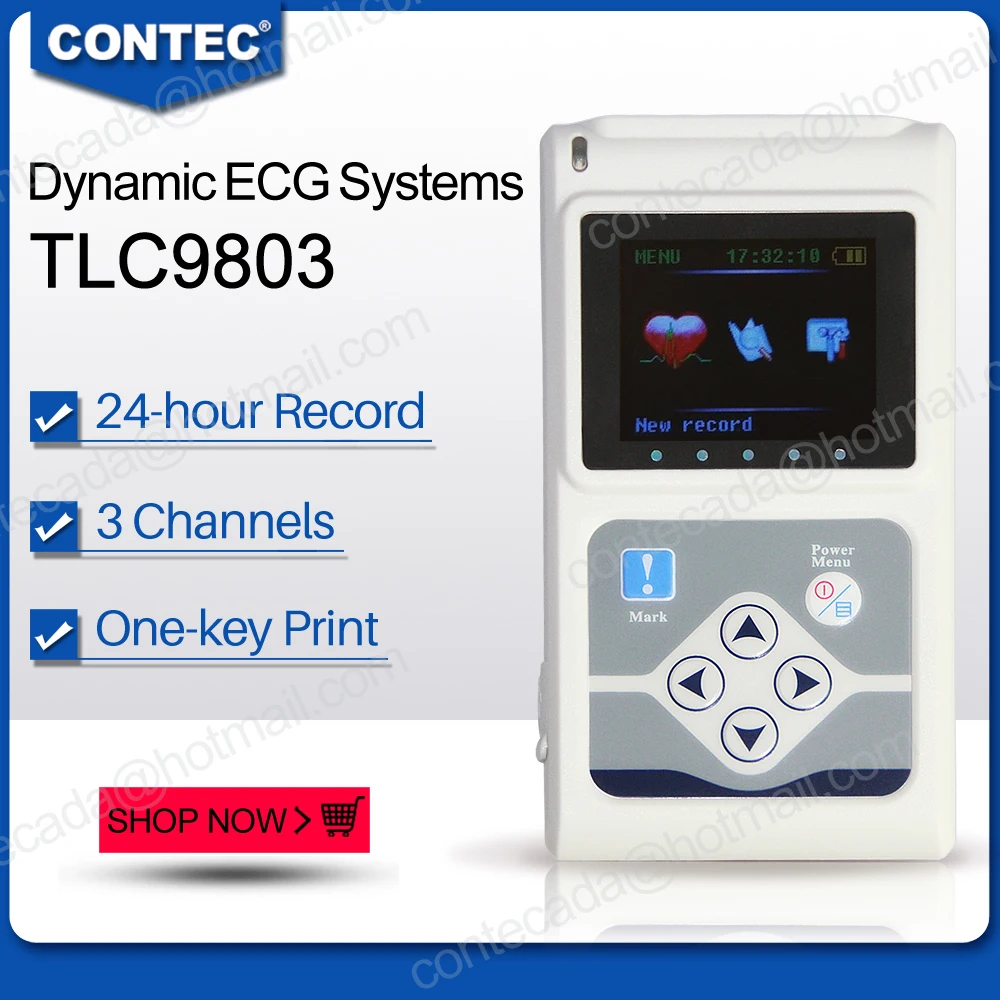 CONTEC TLC9803 3 канала записываемая машина динамический ECG Holter система мониторинга Тестер монитор здравоохранения