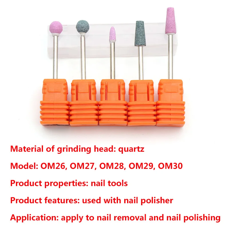 1pc Quartz 2.35mm Shank Nail Grinding Head Milling Manicure Cutter for Pedicure Machine Sander Drill Bit Polishing Electric Tool