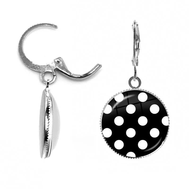 Boucles d'oreilles en forme de dôme rond en verre, 8 couleurs, à pois, bijoux hypoallergéniques, cadeau pour femmes et filles, nouvelle mode