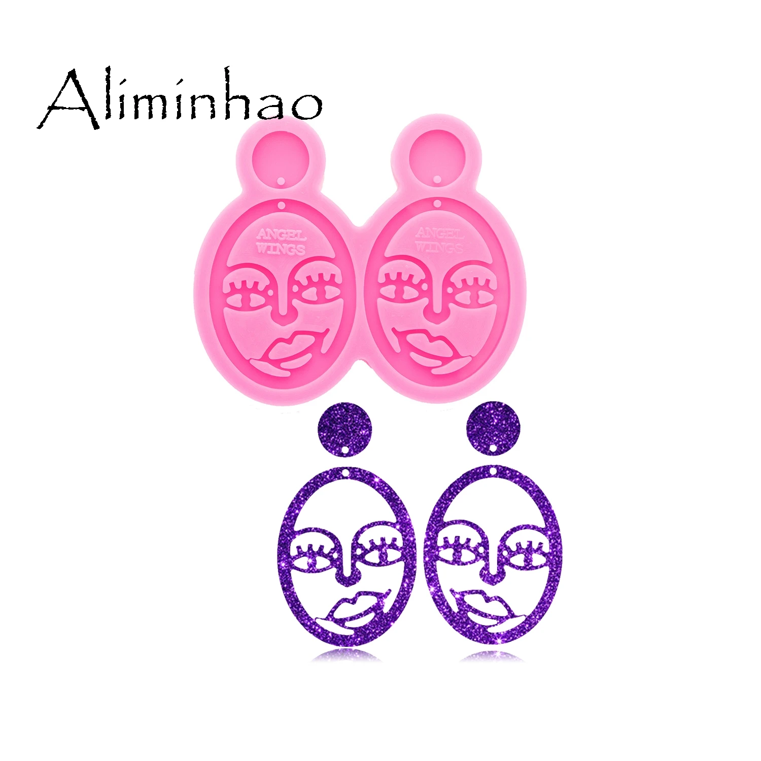 DY0736 Super Glossy Girl face Earring mold Resin Silicone Keychain Mold DIY Epoxy Mould Decoration