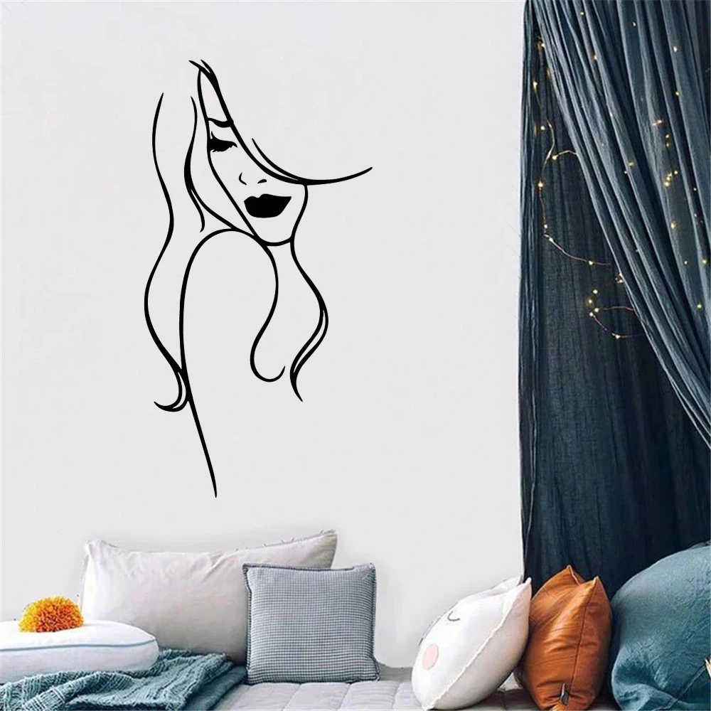 Calcomanía de vinilo autoadhesiva para mujer, calcomanía de arte de pared impermeable para decoración del hogar, sala de estar, dormitorio, extraíble