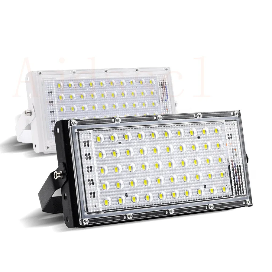 LED Flood Light 50W AC220V Outdoor Floodlight IP66 Waterproof LED Street Lamp RGB Waterproof Garden Landscape Lighting Spotlight