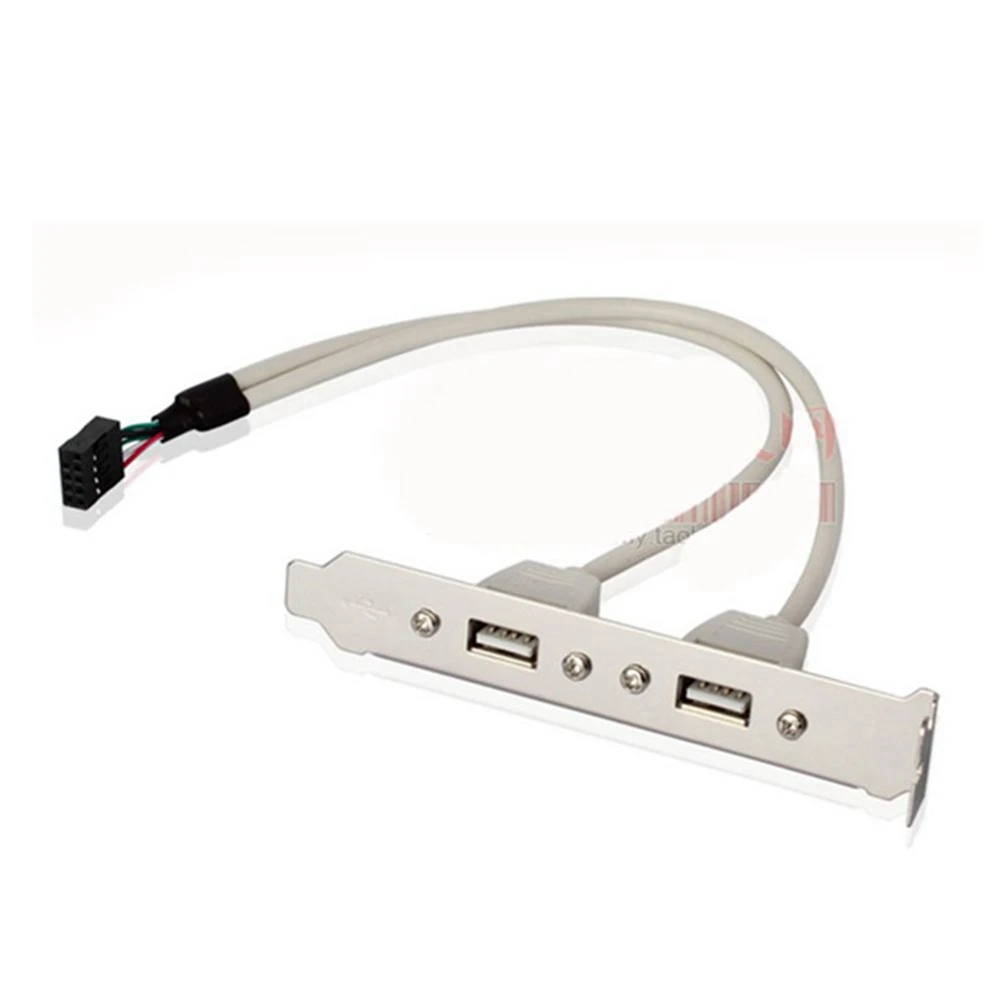 Cable de extensión de soporte de cabezal de placa base USB 2,0 a 9 pines de 4 puertos para soporte de Panel trasero de ordenador adaptador de gran oferta de 9 pines más nuevo
