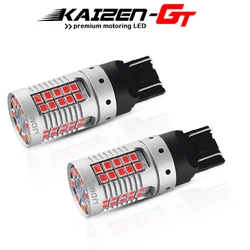 High Power No Hyper Flash Canbus 7443 T20 Tail Lights Red 48-SMD W21/5W Car 3030-SMD LED Bulbs For Brake Light Error Free 21W