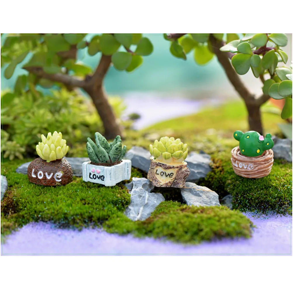 4 Teile/los Mini DIY Blume Bäume Miniatur Pflanzen Dollhouse Decor Fee Home Häuser Dekoration Möbel Spielzeug Handwerk Zubehör