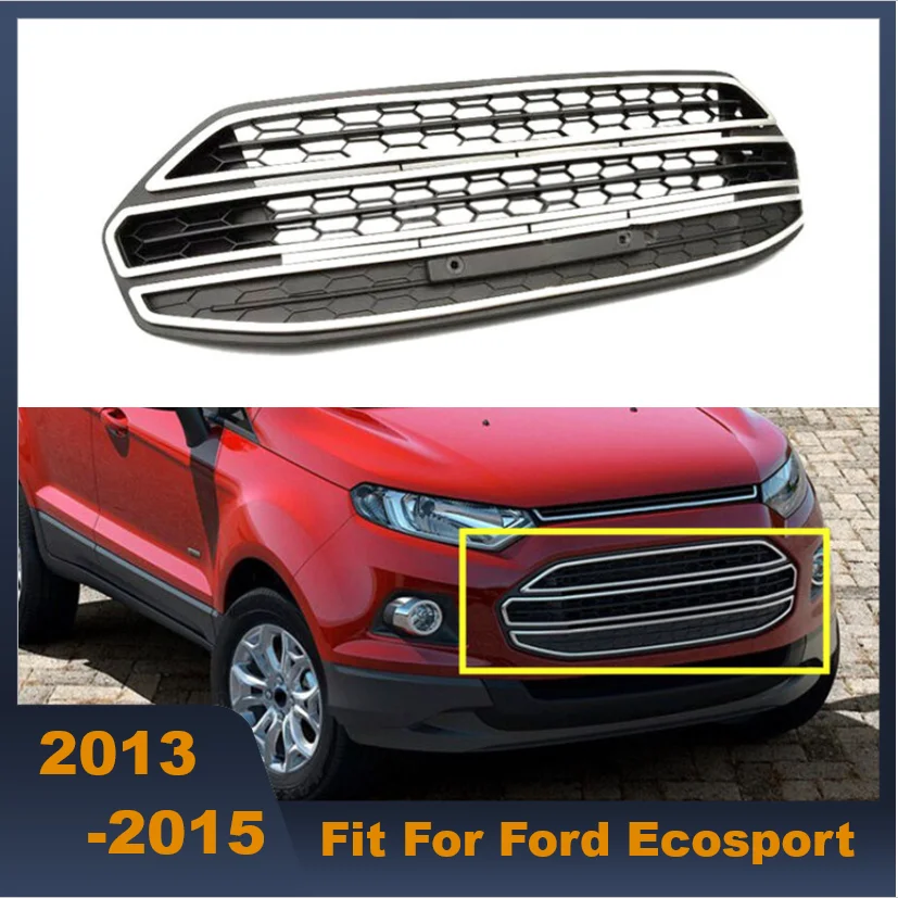 High Quality ABS Front Middle Grille Racing Grills Three Colors Available For Ford Ecosport 2013-2015