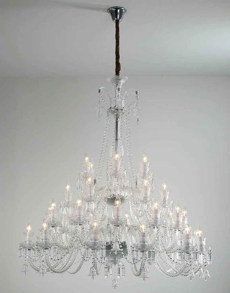 Maria Theresa Ceiling Chandeliers Clear Crystal Pendant Lighting Modern Hotel Large Crystal Hanging Lamp Long Classic Glass Arm