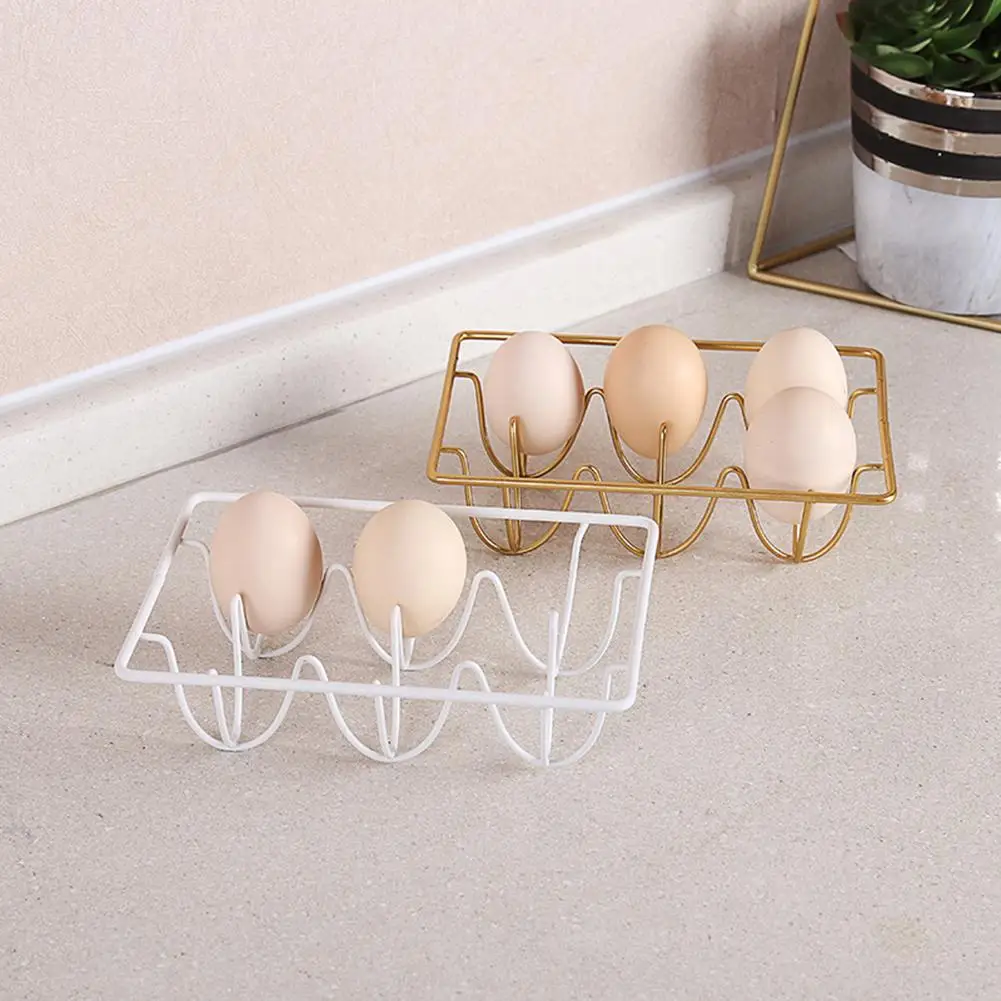 Iron Hollow Anti-rust Egg Rack Kitchen Restaurant Fridge Eggs Holder Display Storage Rack Iron Stand Organizer