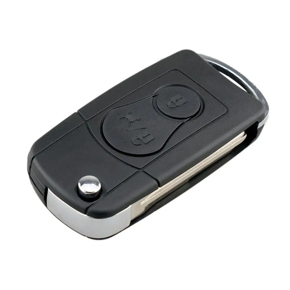 2 botones actualizado plegable coche control remoto llave de coche funda/carcasa de repuesto apto para SsangYong Actyon / Kyron