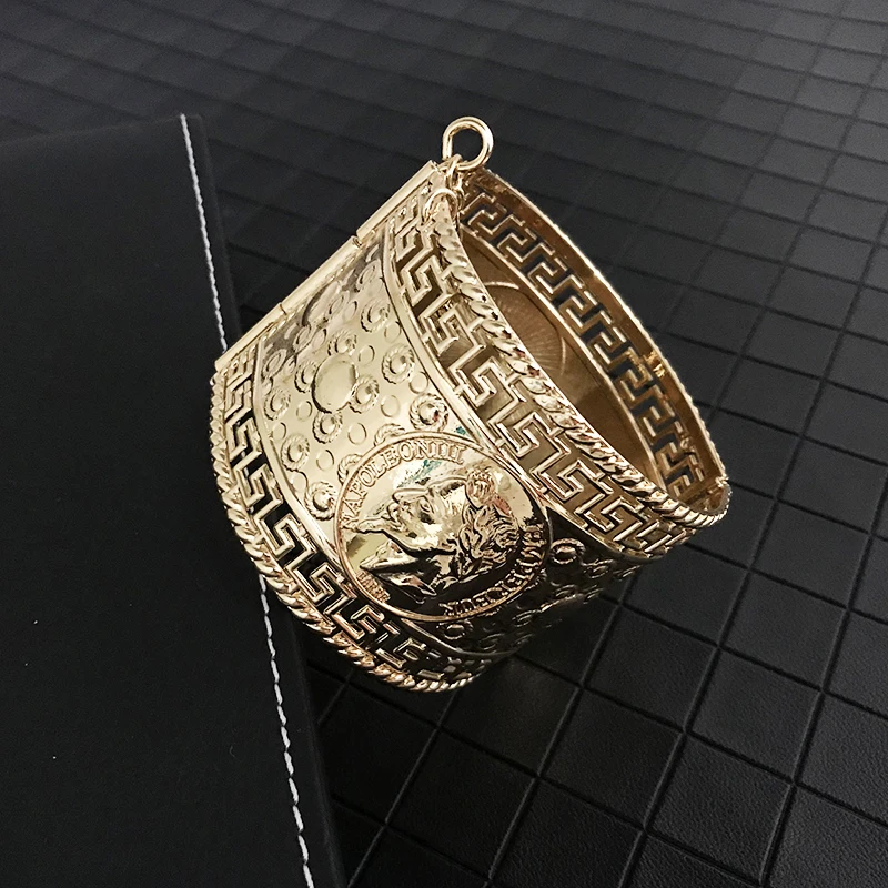 French Napoleon vintage metal bracelet for women Man bracelet Human head coin Couple bracelets Fine design brand jewelry