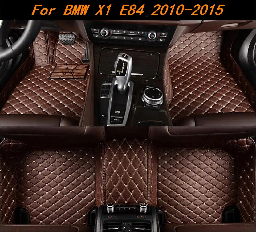 Car 3D Luxury Leather Car Floor Mats Fits For BMW X1 E84 2010 2011 2012 2013 2014 2015 EMS Free shipping