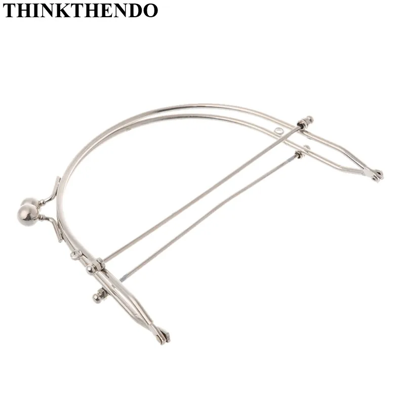 THINKTHENDO 1Pc Metal Half Round Frame Kiss Clasps Lock Purse Bag Handbag Handle Clutch