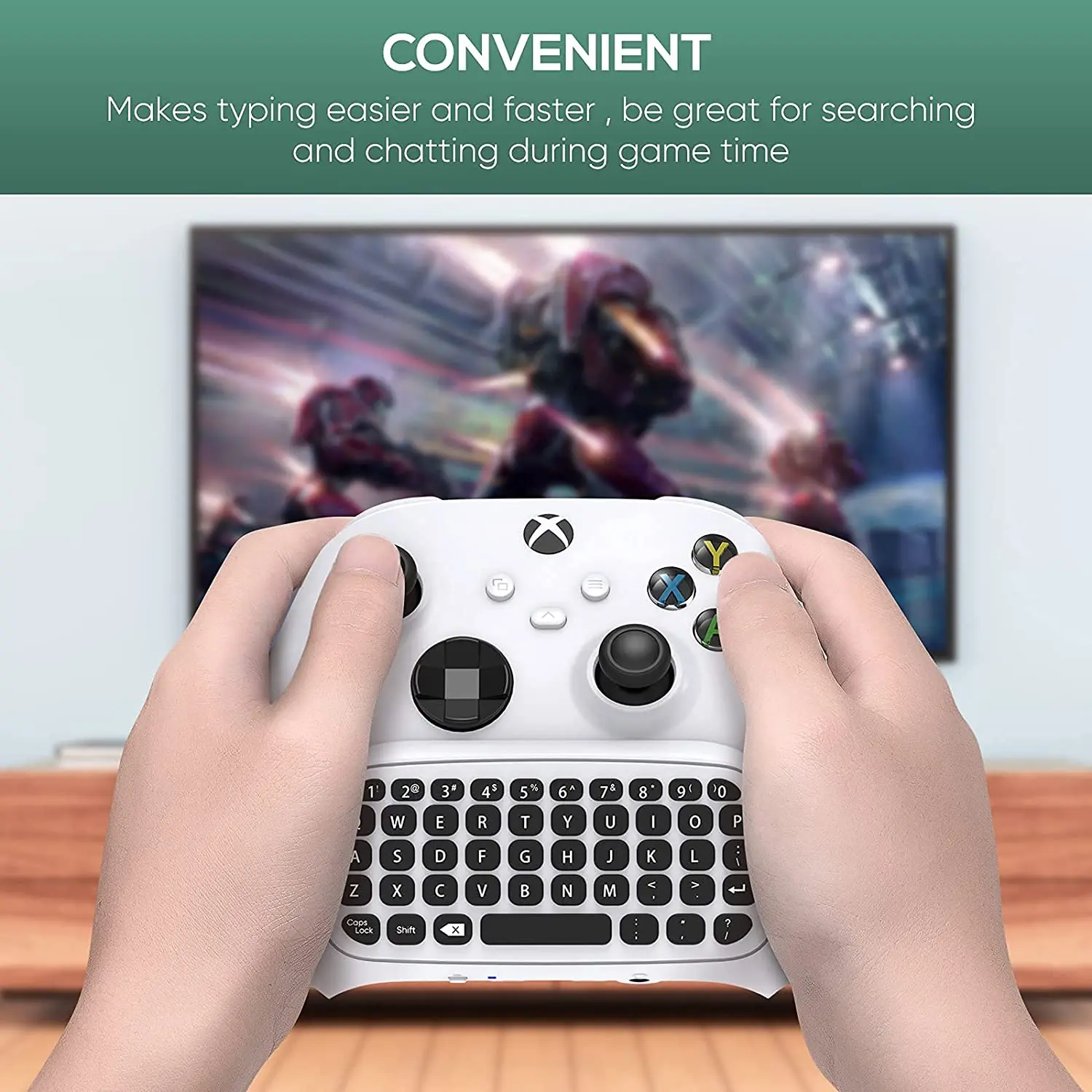 Teclado controlador com áudio para xbox série x/s xbox one s sem fio 2.4g usb gamepad chatpad com áudio e entrada de fone de ouvido