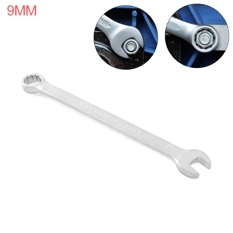 8 / 9 /10 MM Silver Dual Heads Ratchet Wrench Dual-use Wrench Combination Spanner Open End and Plum End Spanner for Repairing