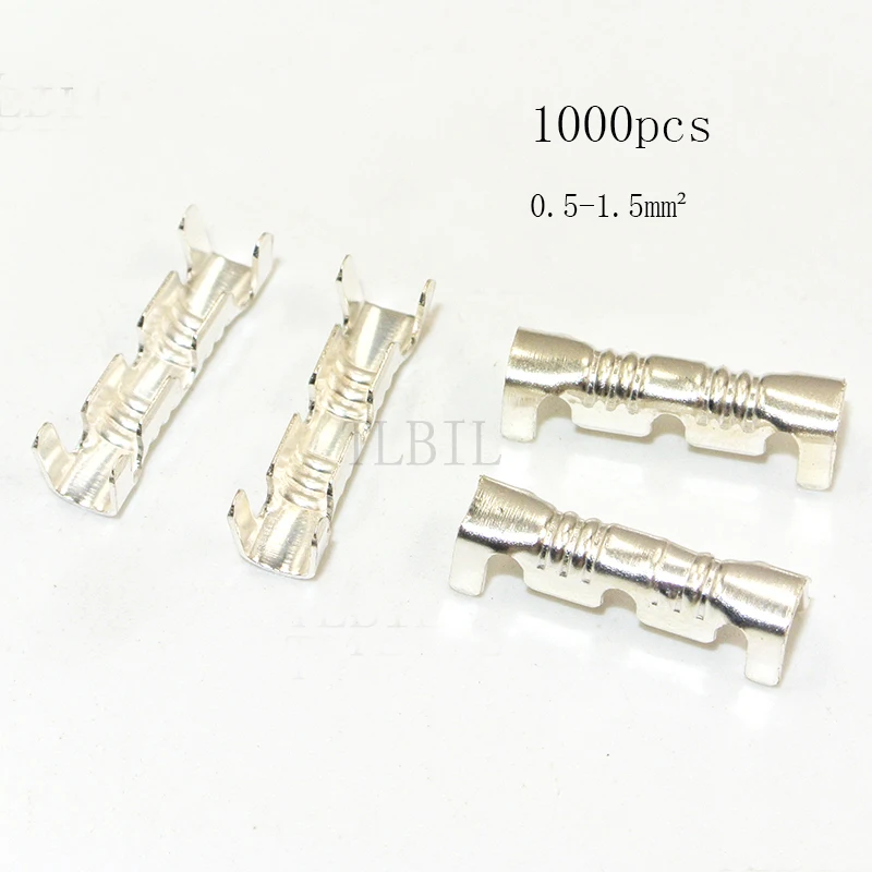 500/1000/5000 U-shaped brass Naked terminal Crimp wire Docking  connector quick connect 0.5 to1.5 square small teeth fascia