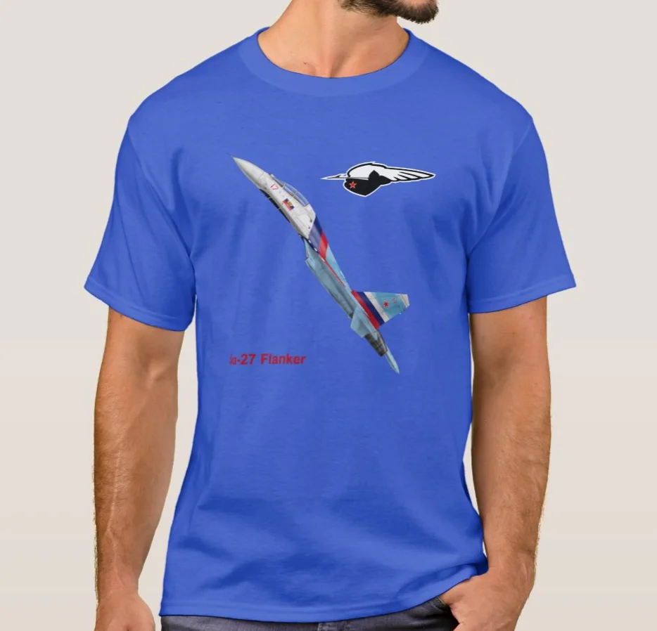 Russian Air Force Sukhoi Su-27 Flanker Fighter T-Shirt. Summer Cotton Short Sleeve O-Neck Mens T Shirt New S-3XL