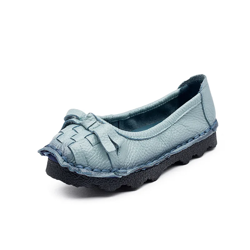 High Quality 2024 Summer Fashion Genuine Leather Women Flat Shoes Ladies Casual Soft Comfortable Shoes Women Handmade Flats