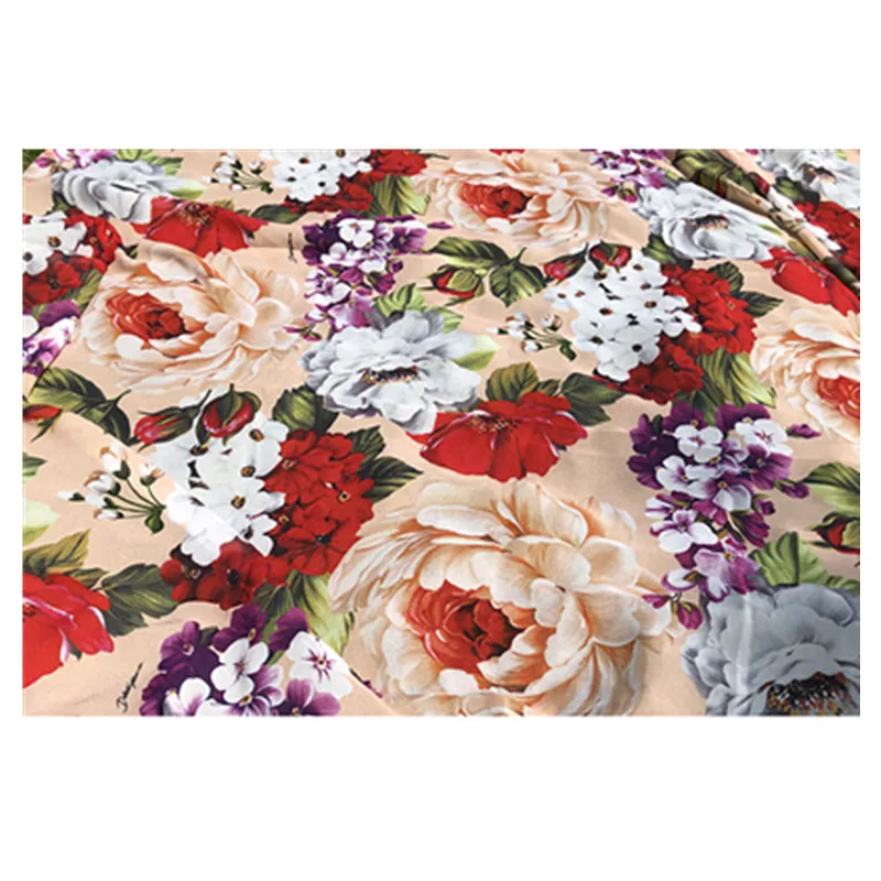 Polyester Print Thin Chiffon Fabric Luxury Brand Fashion Design Women\'s Skirt Dress Diy Sewing Garment Fabrics Cloth Material