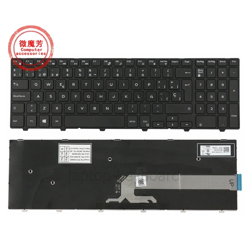 LA/SP Teclado Laptop Keyboard For Dell Inspiron 15 3000 3541 3542 3543 3551 3558 3552 3559 5547 5548 5558 5555 5551 5758 5755