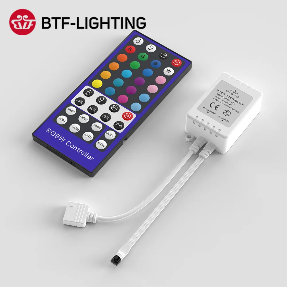 DC12V RGBW Controller Dimmer 40 Key 5 Pins IR Remote Control 4 Channels LED Controller For SMD 5050 RGBW RGBWW LED Strip Lights