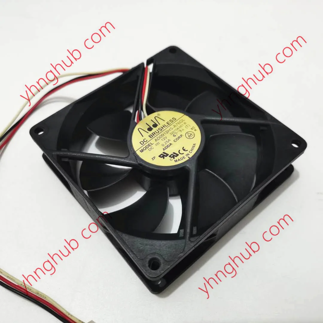 

ADDA AD0912HS-A76GL DC 12V 0.25A 90X90X25mm 3-wire Server Cooling Fan