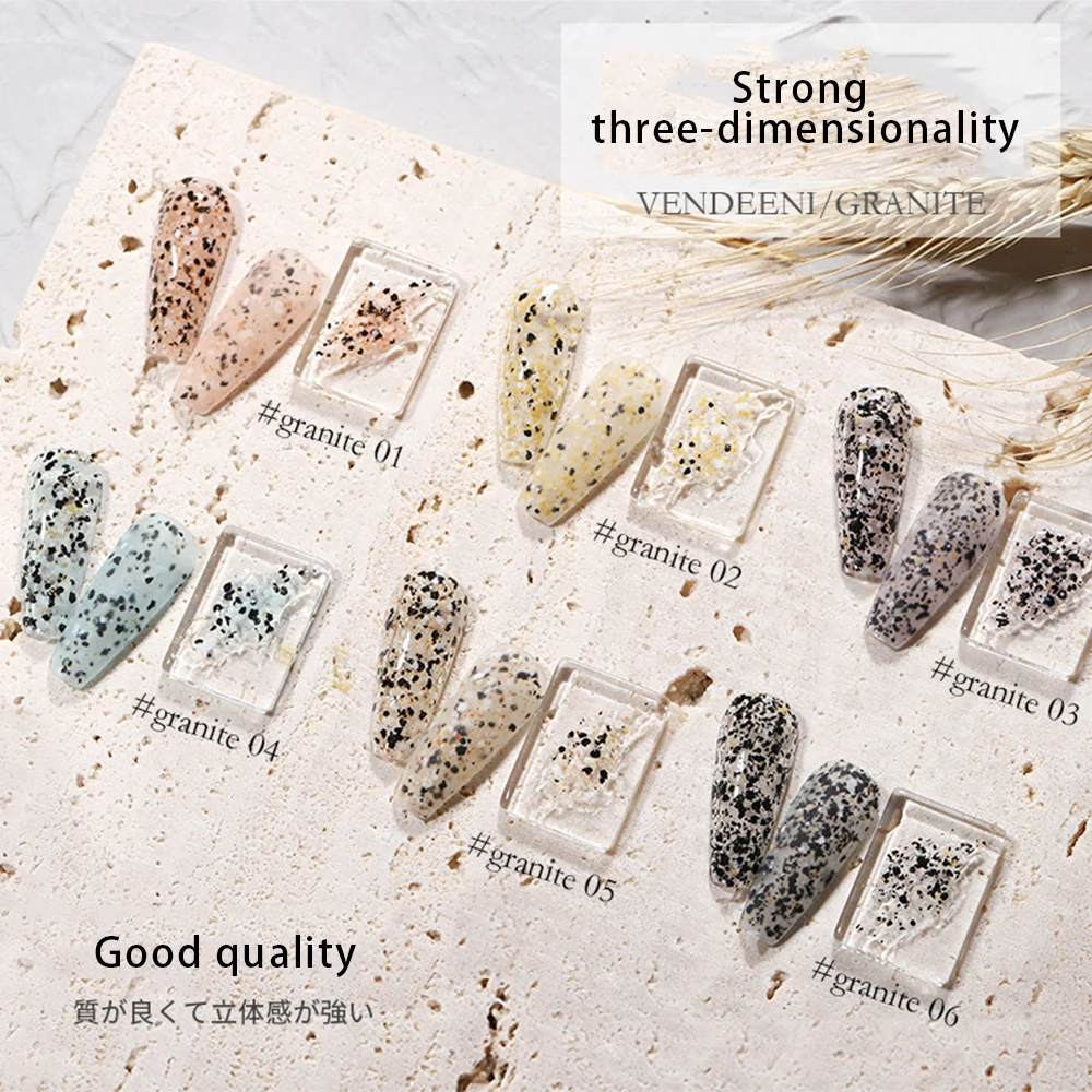 Vendeeni Special Style Nail Gel Polish Granite Gel DIY UV Gel Polish Earth Stone Color For Nail Art Decorations Manicure Design