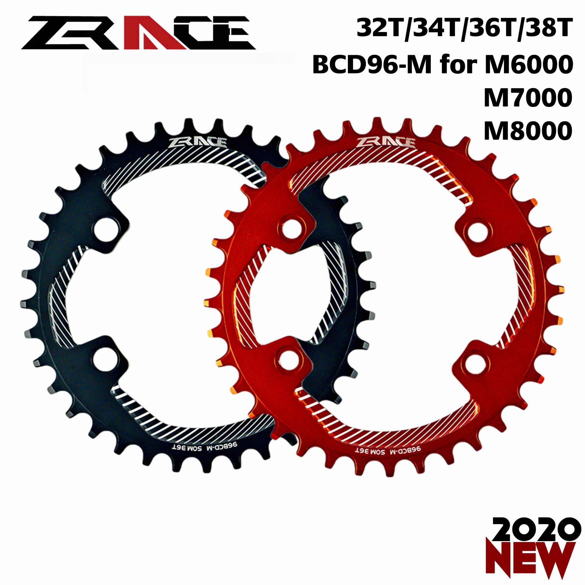 

2020 ZRACE Chainrings Chainwheels BCD96-M for M8000 M7000 M6000,32T 34T 36T 38T AL7075 CNC process, Vickers-hardness 15+ for MTB