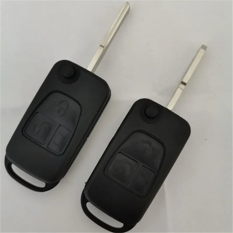 3PCS  3 Button Flip Folding Key Shell Case For Mercedes Benz W168 W202 W203 ML A C E S W C S Class ML320 C230 ML430 Car Key