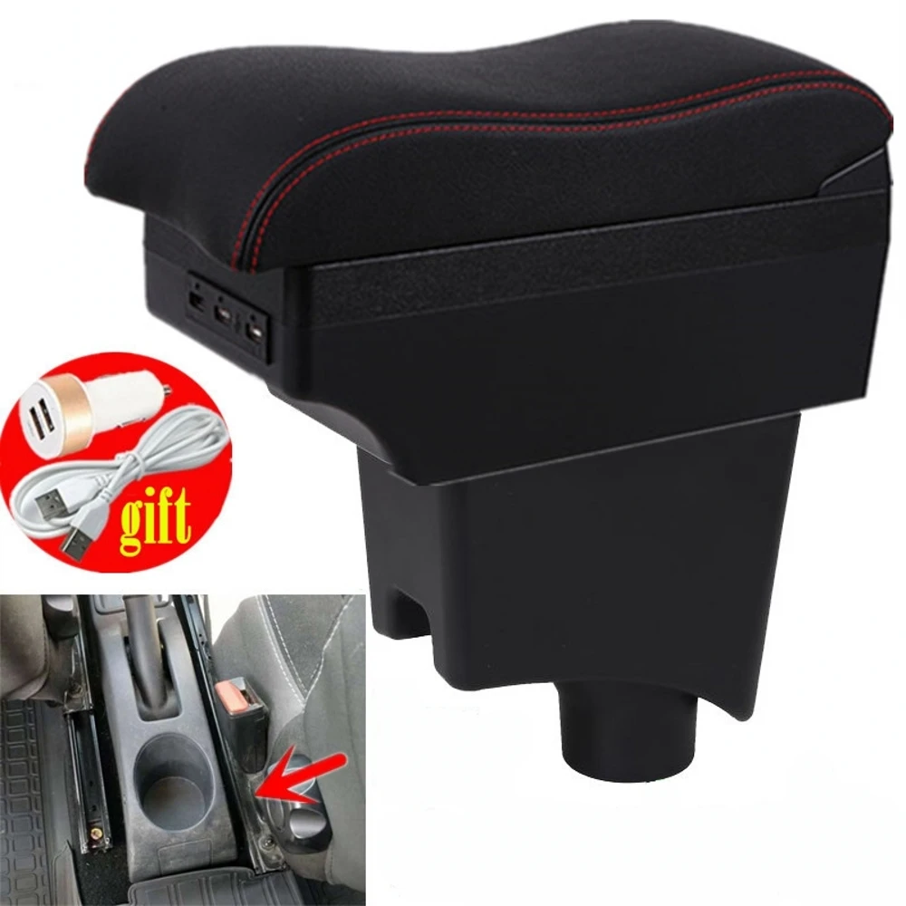 

For Car Renault Dacia Logan Sandero Armrest Box Central Content Interior Arm Elbow Rest Storage Case Car-styling with USB