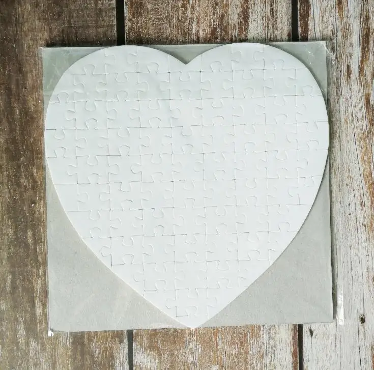 

Blank Heart Shaped Puzzles 75pieces Sublimation Blank Pearl Jigsaw DIY Puzzle Wedding Birthday Valentine's Day Party Gift SN230