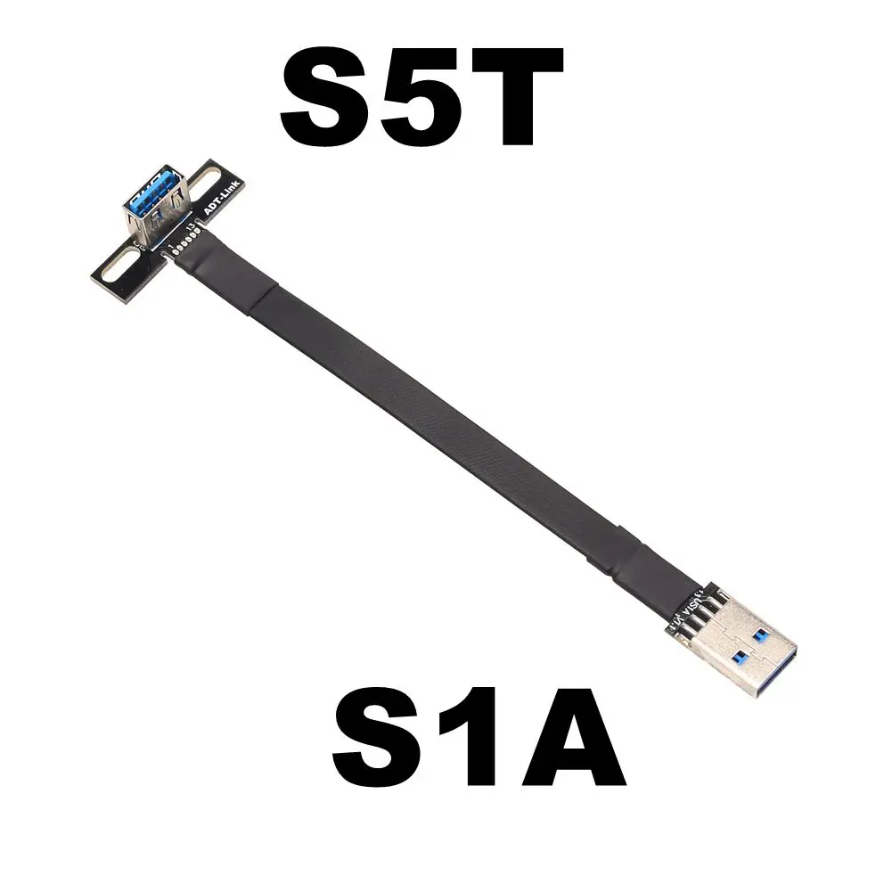 USB-A To USB-A Flat Ribbon Cable Type A Male To Female USB 3.0 Extender With Bracket Mount For PC TV HD USB3.0 Extension Cable