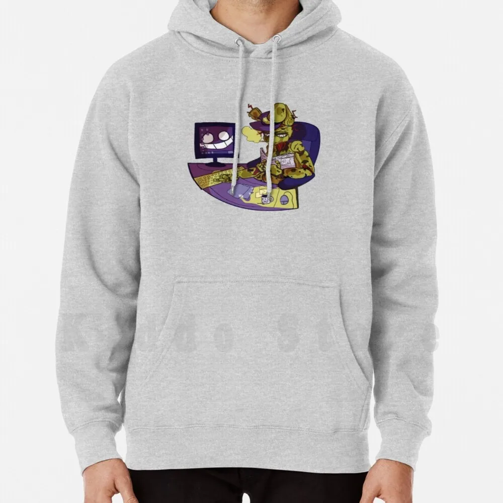 Sudadera con capucha Workin' The Night Shift de manga larga Five Nights At 3 Three Springtrap Spring Trap Purple Guy Man