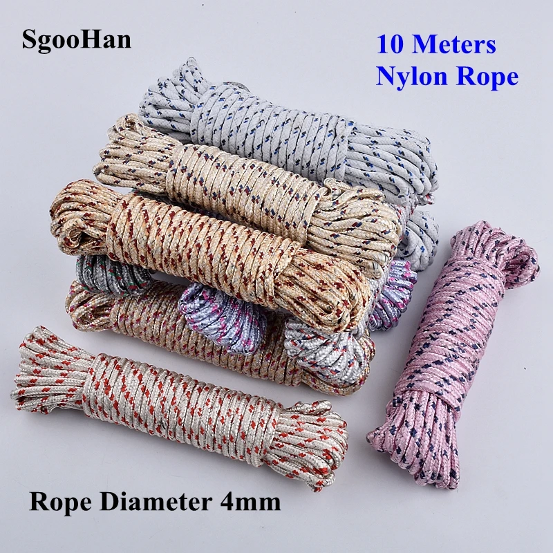 10m Nylon Rope Rainproof cloth Tarpaulin Fixing Sunshade Net Installation Ropes Home Clothesline Fruit Tree Branch Pulling Rope