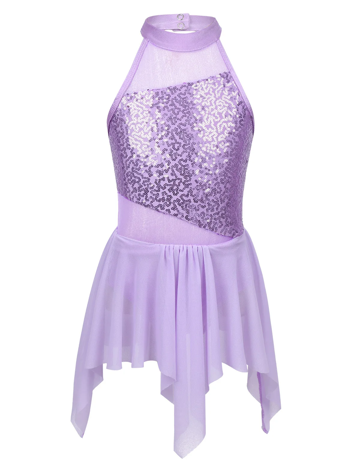 Leotardo de Ballet con lentejuelas para niñas, vestido de baile gimnástico Moden, traje de baile de Jazz Latino lírico contemporáneo