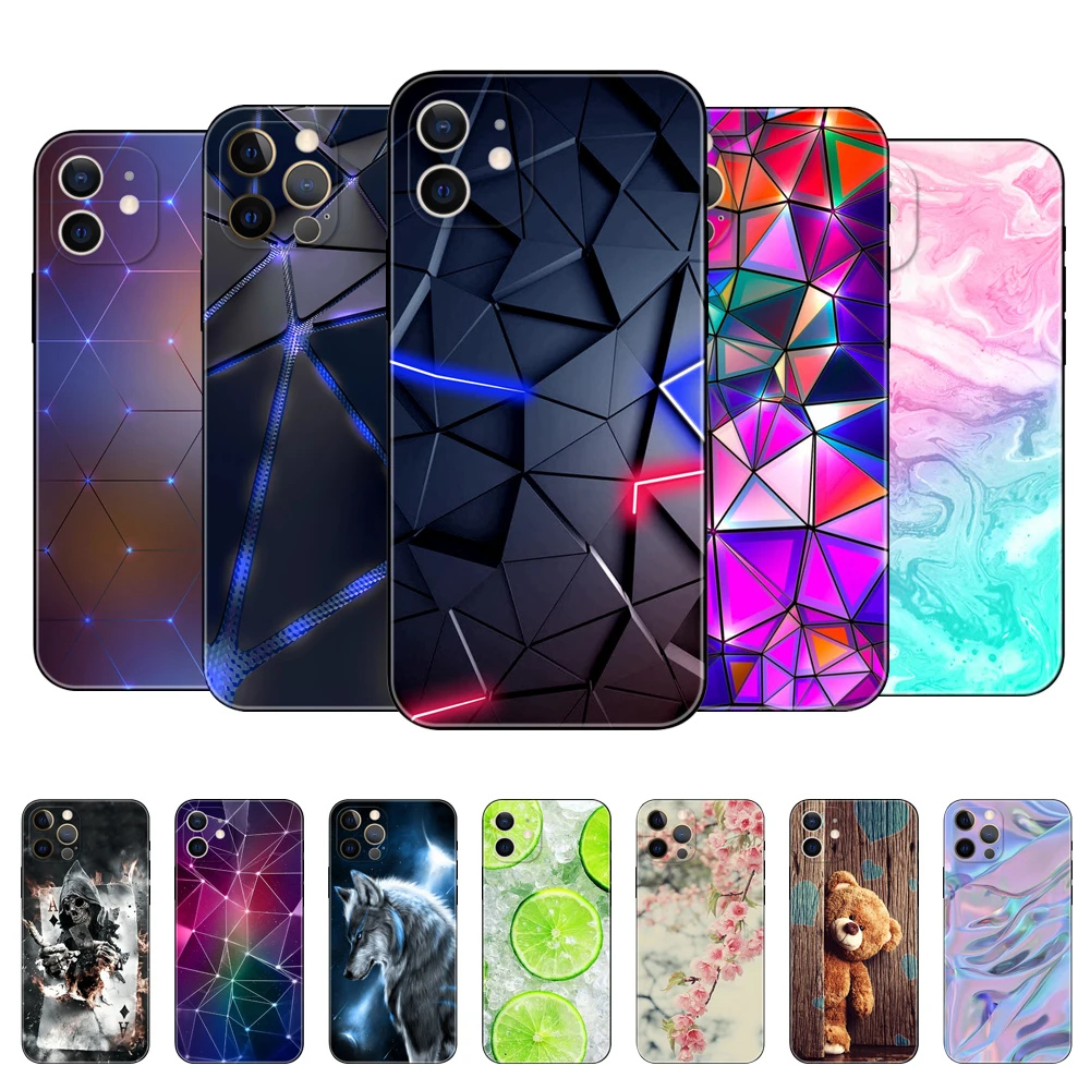 For iphone 12 Case For iphone 12 mini 12 Pro Max Case Soft Silicon Phone Cover For Apple iPhone12 12Pro Bumper black tpu case