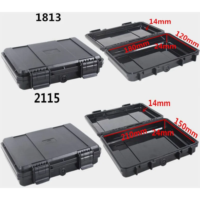 Shockproof Sealed Safety Case toolbox Airtight waterproof tool box Instrument case Dry Box with pre-cut foam Lockable