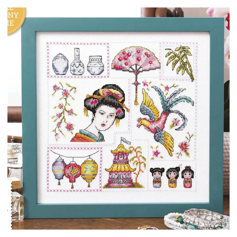 ZZS033 orientalne Sampler DIY stich Craft haft liczone nie drukowane Cross Stitch pakiety haft krzyżykowy zestawy malarskie