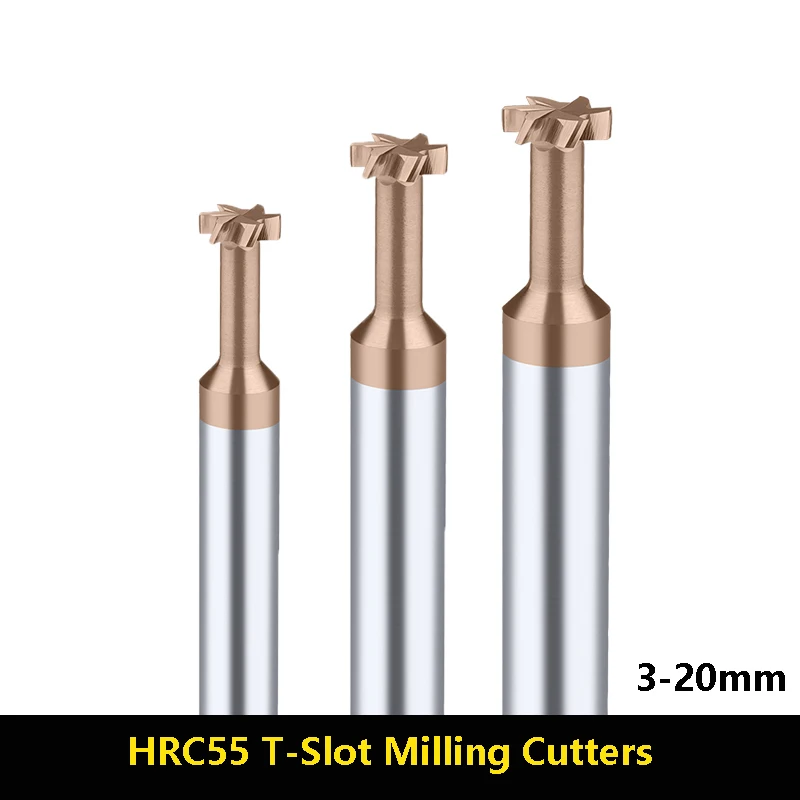 

BEYOND HRC55 T type Slot Milling Cutter Coated Tungsten Steel Carbide CNC End Mills Machining Center 3mm-20mm 1pcs