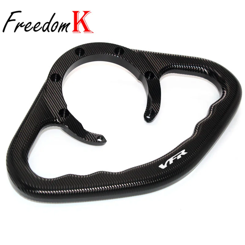 With Logo Motorcycle Passenger Handgrips Hand Grip Tank Grab Bar Handles Armrest Accessories For VFR 400 750 800 VFR1200F