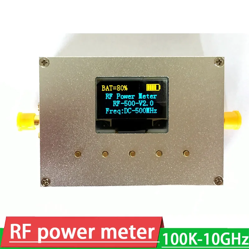Imagem -02 - Medidor de Potência V2.0 Oled Display rf Potência Atenuação Valor Mais Sofware 10w 30db Atenuador para Amplificador de Rádio Presunto 100k10ghz rf