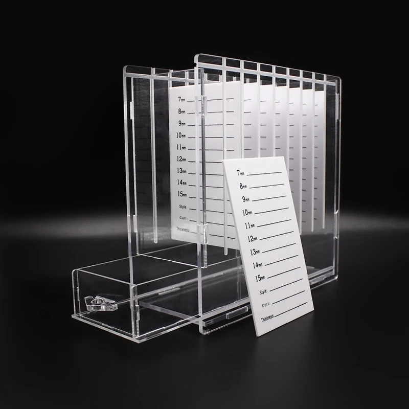 8 layers clear eyelash storage box Makeup Display Case Eyelashes Extension Pallet Holder Transparent Container