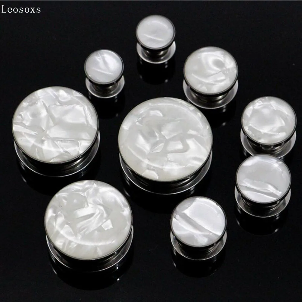 FD45568888Leosoxs 2pc Stainless Steel Ear Plugs and Tunnels Screwed Earring Expander 3-25mm Ear Gauges Piercings Body Jewelry