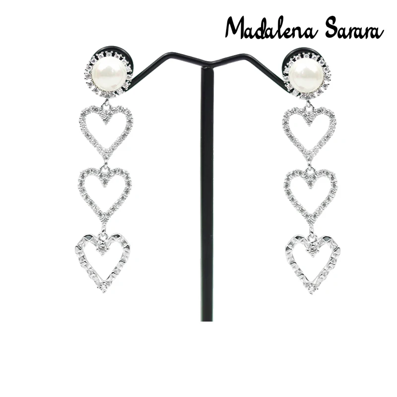 MADALENA SARARA AAAA Cubic Zirconia High Quality Women Necklace Jewelry Set  Options Heart Dangle Earrings